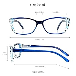 LifeArt 5 Pairs Reading Glasses, Blue Light