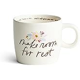 DaySpring - Studio 71 - Make Room For Rest - Inspirational Ceramic Mug, 16 oz, White (J4675)