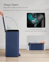 SONGMICS 8-Gallon Kitchen Bin Steel Pedal Trash Bin with Inner Bucket Midnight view 6