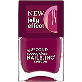 Nails Inc Ready To Jelly, Sheer Berry, Fast Drying, Long Lasting, High Shine, Chip Resistant, Translucent Effect, Air Dry Manicure, Cruelty Free, See Through Nail Polish, Amelia, 0.47 Fl Oz