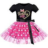 IMEKIS Kids Baby Girls Birthday Outfit Polka Dots Dress Headband Cake Smash Halloween Cosplay Costume Photo Shoot 1-6T