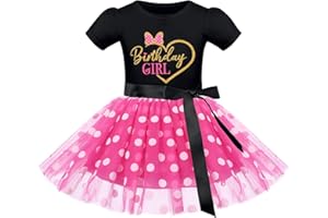 IMEKIS Kids Baby Girls Birthday Outfit Polka Dots Dress Headband Cake Smash Halloween Cosplay Costume Photo Shoot 1-6T