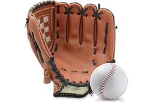 GRACFULCUB Baseball Glove,Baseball Softball Mitt with Ball for Kids Youth Adults Training and Beginner,Right Hand Throw,Left Hand Glove