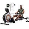 MERACH Rowing Machines for Home, Magnetic Rowing Machine with 16 Levels, Rower Machine of Quiet Resistance, Dual Slide Rail with Max 350lbs Weight Capacity, App Compatible