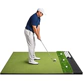 Ponsonbay Dual Turf Golf Hitting Mat with Ball Tray, Integrated Golf Practice Mat for Indoor &amp; Outdoor Use Golf Training Mat with 3 Tees