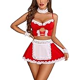 Avidlove Sexy Lingerie for Women Cosplay Lingerie Set Contrast Lace Maid Costume Set(5pack)