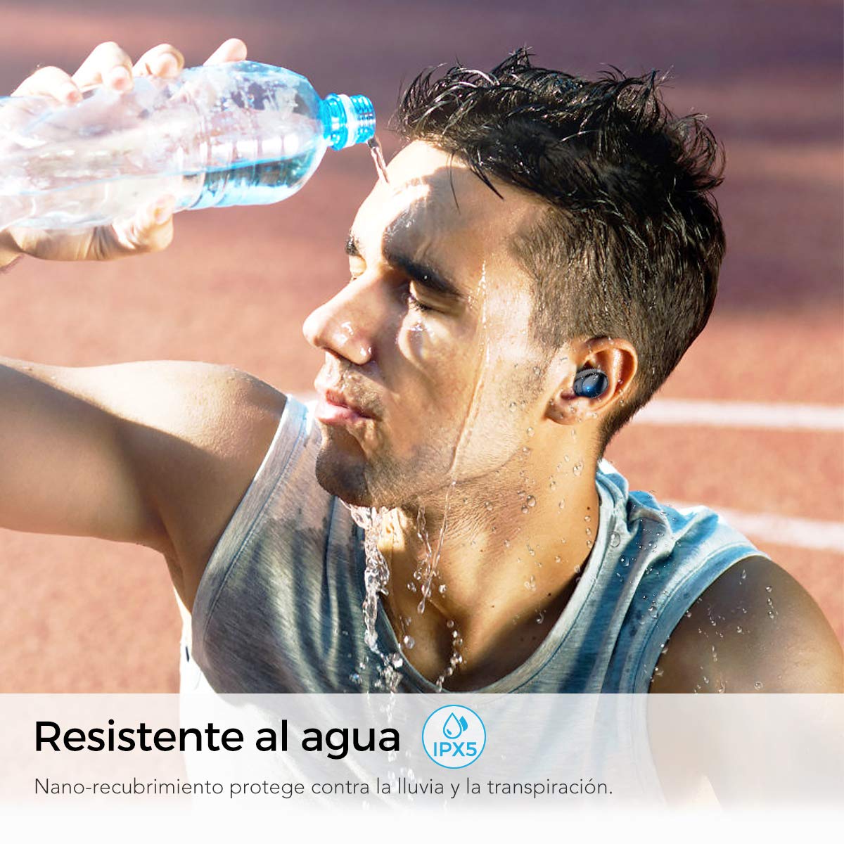 Auriculares Bluetooth In-Ear, Rock Mini Twins Estéreo Hi-Fi Manos Libres Auricular Deportivos Inalámbricos IPX5 Cancelación Ruido Micrófono Integrado con Caja de Carga para iPhone iOS Android