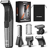MAXGROOM Body Hair Trimmer for Men 3-in-1 Groin, Pubic & Ball Trimmer with Skin Safe No-Nick Blades, IPX6 Waterproof Wet/Dry Electric Shaver for Chest, Underarms, Legs, USB-C Rechargeable Groomer Kit