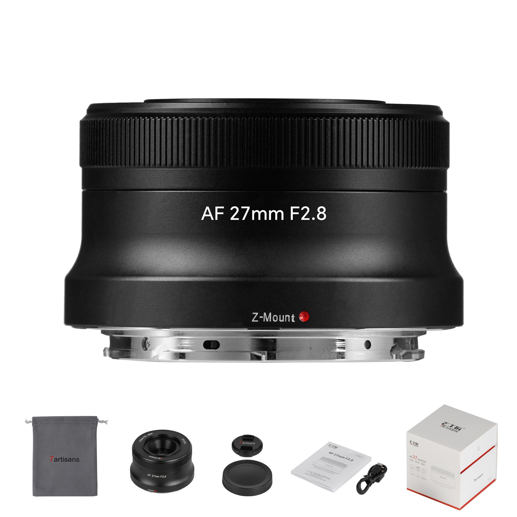 7artisans AutoFocus 27mm F2.8 APS-C Frame Lens,F2.8 Large Aperture,Support Automatic/Manual Aperture and Face/Eye Recognition, Compatible for Nikon Z Mount Z50/Z30