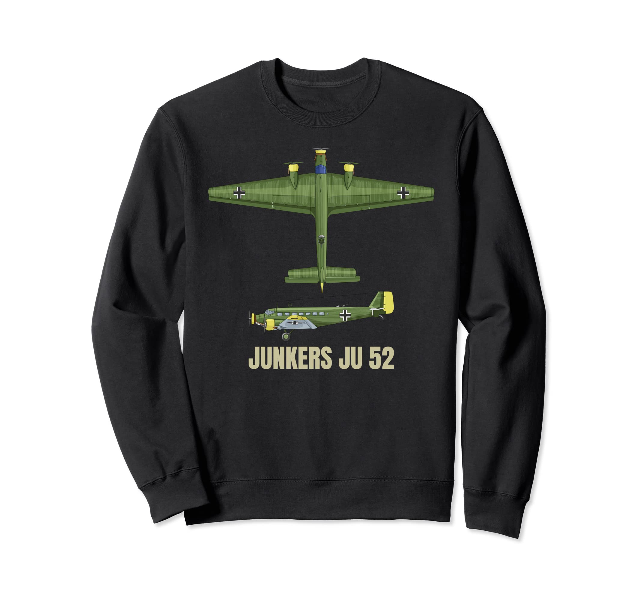 Ju 52 German WW2 Transport Aircraft Plane Diagram Sweatshirt