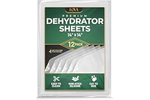 Silicone Dehydrator Sheets 14x14 (12 Pack) Fine Mesh Tray Liners, Nonstick Reusable Mats Compatible with Excalibur, Cosori & 