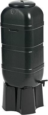Star Supplies Black Outdoor Slim Line 100 Litre Water Butt Kit with Stand view 5