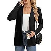 GRACE KARIN Long Cardigans for Women, Long Sleeve Open Front Cardigan Sweaters, Lightweight Spring Jacket with Pockets