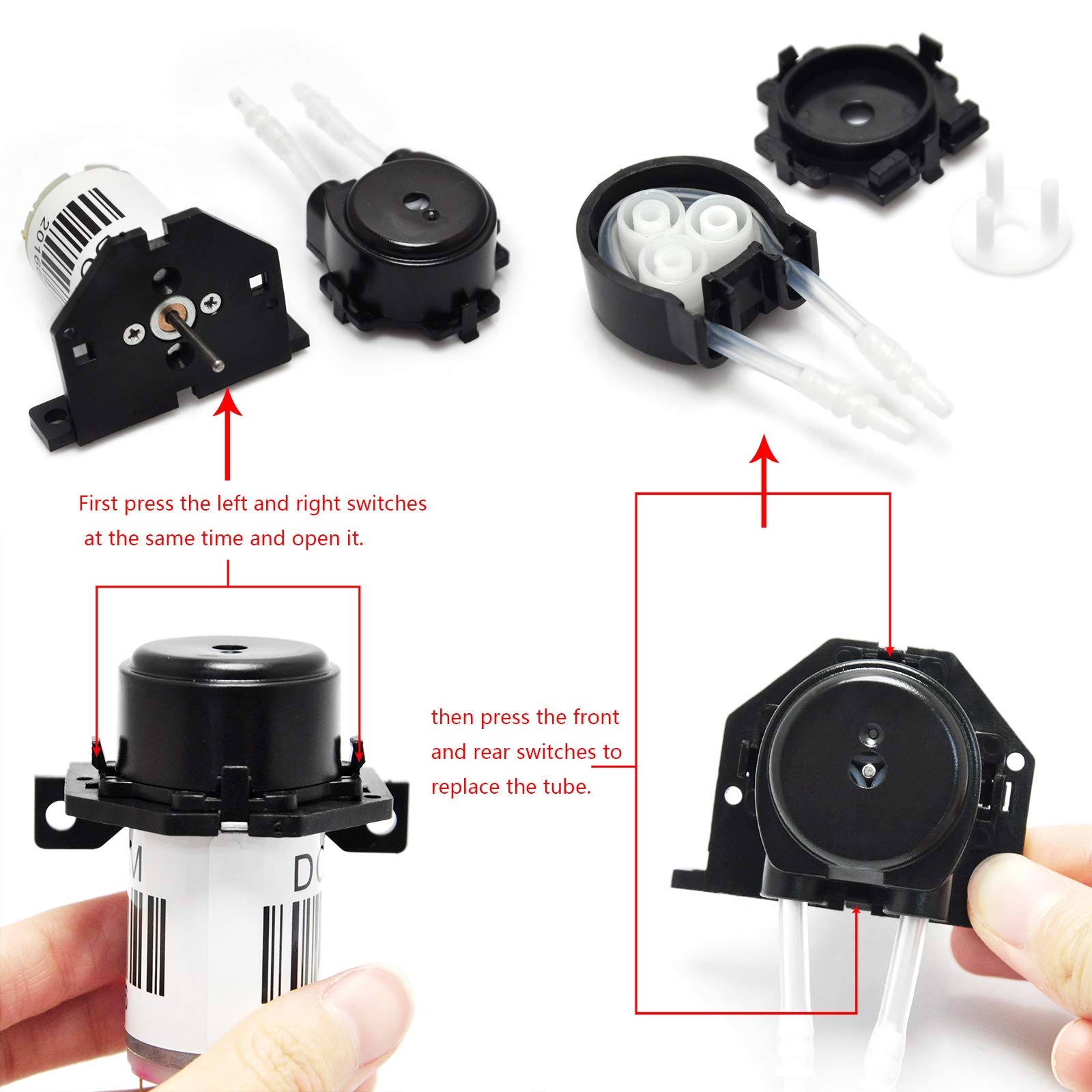 Gikfun 12V DC Dosing Pump Peristaltic Dosing Head with Connector for