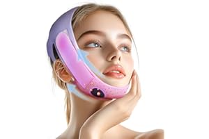 ONLUKY V-Line Face Lifting Mask, Double Chin Reducer Chin Support Strap V Shaped Face Mask (Light Pink)
