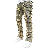 Stacked Jeans Men Skinny Ripped Jeans Slim Fit Denim Pants Y2K Goth Harajuku Emo Jeans Trouser