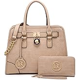 Dasein Women Handbags Top Handle Satchel Purse Shoulder Bag Hobo Bag Work Bag Set 2pcs