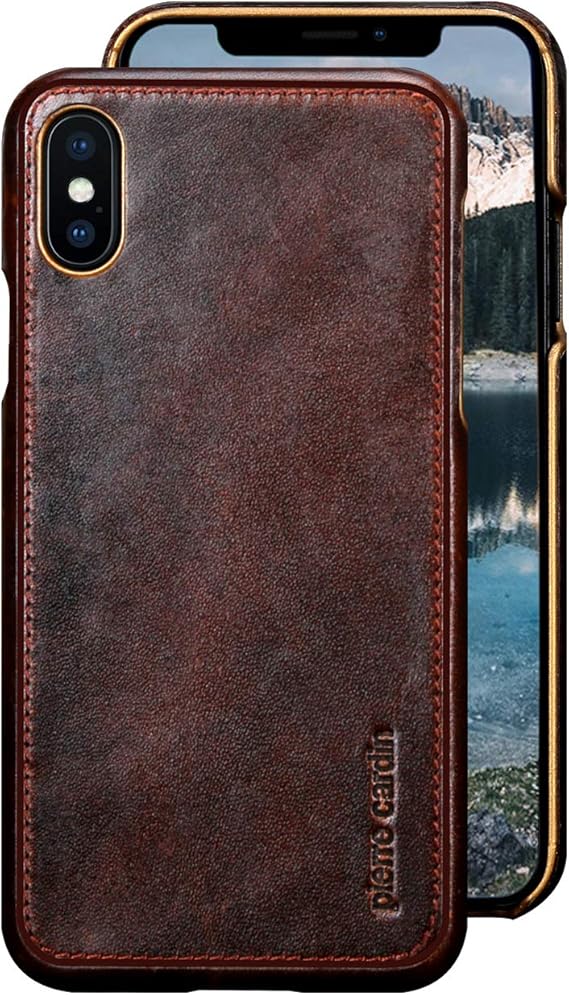 Amazon Com Pierre Cardin Iphone Xs Max Leather Case Premium