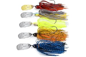 MadBite by KastKing Bladed Jig Fishing Lures, Multi-Color Kits, Irresistible Vibrating Action, Sticky-Sharp Heavy-Wire Needle Point Hooks, Popular 3/8 oz and 1/2 oz Sizes, Includes Storage Box