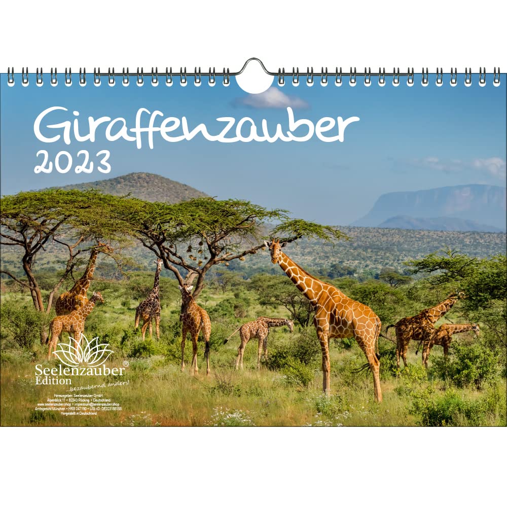 Giraffe Magic DIN A4 Calendar for 2023 Giraffes Seelenzauber