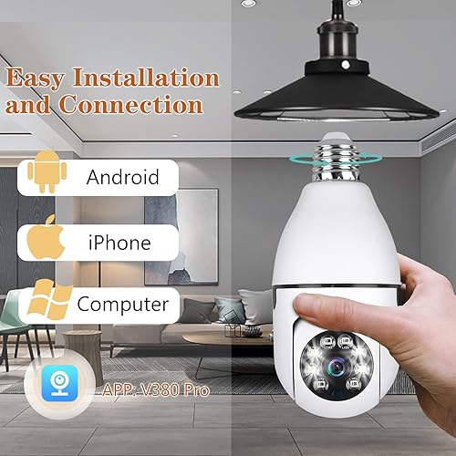 WiFi Light Bulb Camera Wireless 1080P Smart Dome Security Cameras