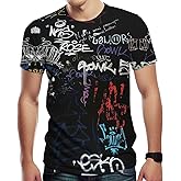 Dalicoter Men's Cool Tshirt with Hip Hop Graffiti Graphic Print, Street Novelty Tee Top, Best Birthday Gifts