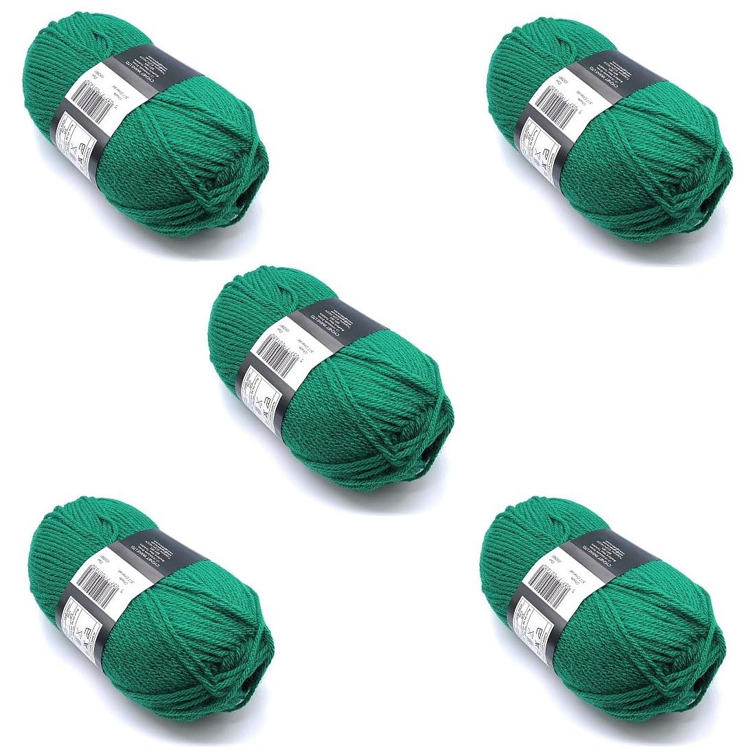 Lexicon Select - Pack of 5 x 100g Balls Green Chunky Wool - Emerald
