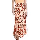 Angie Womens Women's Printed Maxi Tiered Skirt with Slit