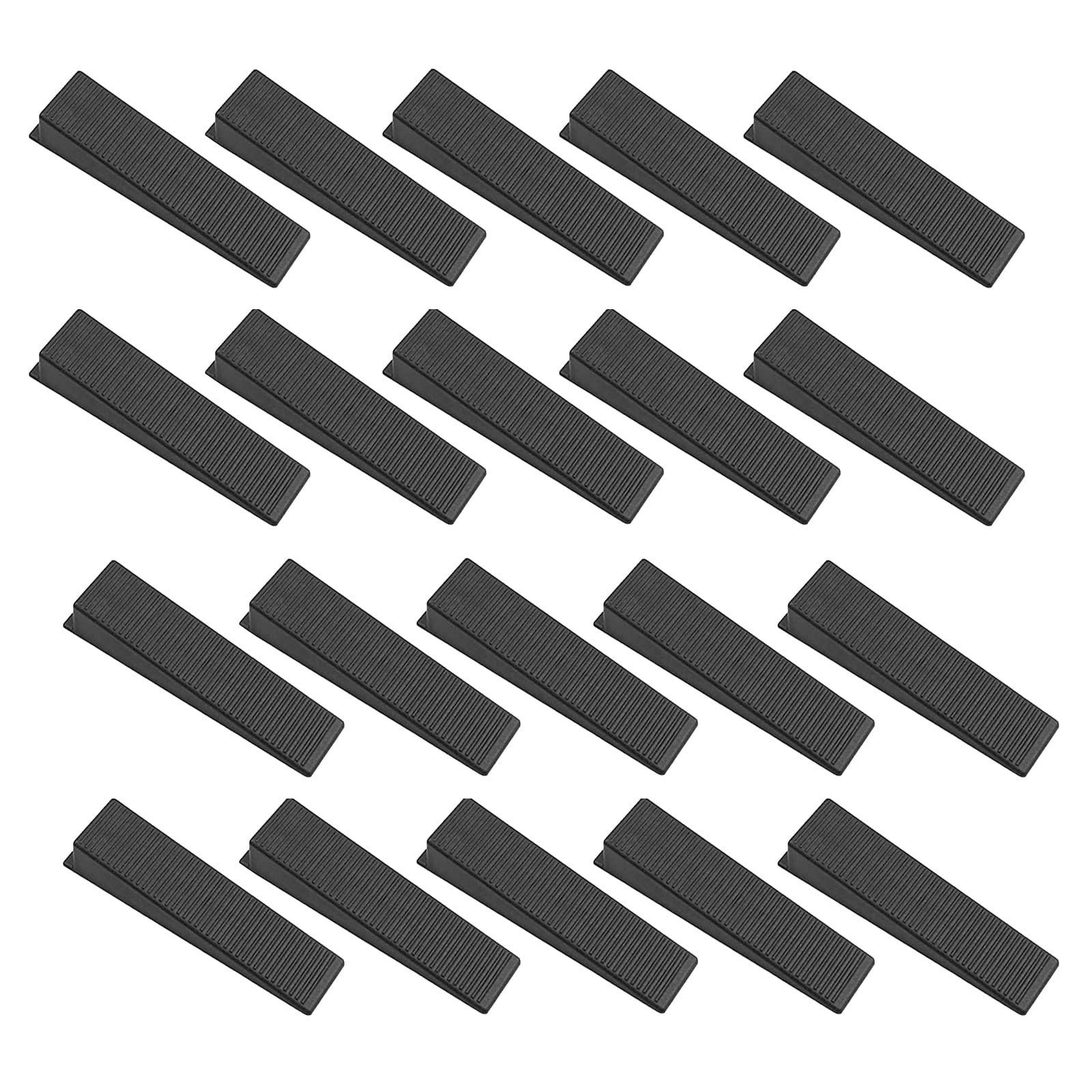 XNJIHWA 20Pcs Tile Wedges Leveling Fence Wedges Plastic Resuable Wedges for Floor,Wall Setting,Rattling Fences,8.7x2.1x1.5cm,Black
