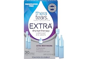 TheraTears Extra Dry Eye Therapy Preservative-Free Lubricating Eye Drops for Dry Eyes, 30 Single-Use Vials