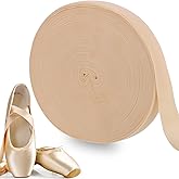 33 Yard Ballet Pointe Shoe Elastic Ribbon, 7/8 Inch Nude Elastic Band for Sewing, Stretch Satin Ribbon for Ballet Shoes, DIY Crafts, Apparel Repair Kit for Dancers & Crafters