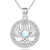 HOTIE Tree of Life Necklace with Moonstone Irish Celtic Knot Tree Pendant Necklace Gift for Women Birthday Christmas