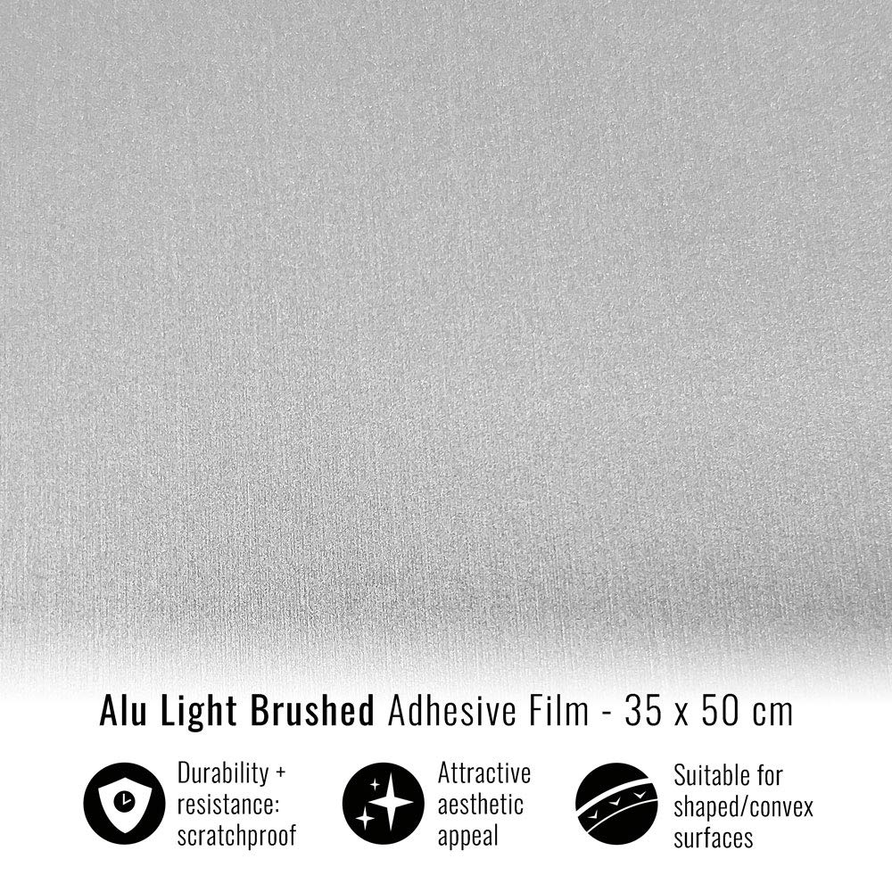 Quattroerre Easy Wrap Aluminium Light Brushed Adhesive Film, 35 x 50 cm