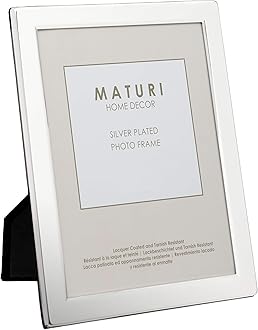 Maturi Silver Plated Photo Frame - Flat Edge Finish 2.5 x 3.5-inch (6.5 x 9cm)