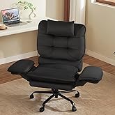 Bestier Cross Legged Office Chair, Criss Cross Chair with Adjustable Arms, 135° Reclining Velet Executive Chair with Wheels, Big and Tall Computer Desk Chair for Home, Office - Black