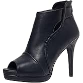 Bplangat Open Toe Booties for Women Black High Stiletto Heels Open Toe Sexy Ankle Boot Fashion Heeled Sandals with Back Zipper, US Size 5-11
