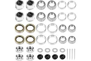 OKSTENCK 4 Sets 3500 LB Boat Trailer Axle Bearing Kits，L68149/L44649 Trailer Hub Bearing Kits with Grease Seals, Dust Caps, C