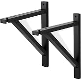 Rustic State Wall Mount Wooden Triangle Sconce Bracket for Hanging Plug in Pendant Light Lamp Cord Kit Fixture - DIY Shelf Project - Decorative Wall Plant Hanger - Black - Set of 2