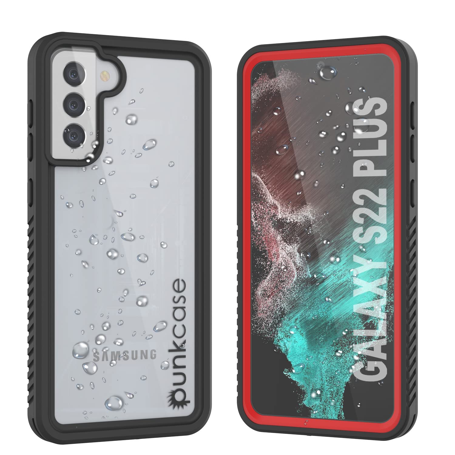 Punkcase Galaxy S22 Plus Waterproof Case [Extreme Series] [Slim Fit] [IP68 Certified] [Shockproof] [Dirtproof] [Snowproof] Armor Cover for Galaxy S22 Plus 5G (6.6") (2022) [Red]