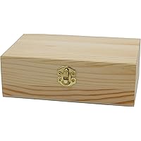 Creative Hobbies Unfinished Wood Craft Box – Light Unfinished Wood with Clasp – Make Your Own Gift Box, Jewelry Box, Photo Bo
