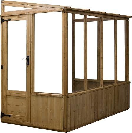 2 4 M X 1 2 M Holzanbau Holzgewachshaus Mit Pultdach Mit Bruchsicherer Styrol Verglasung Uv Bestandig Von Waltons Amazon De Garten
