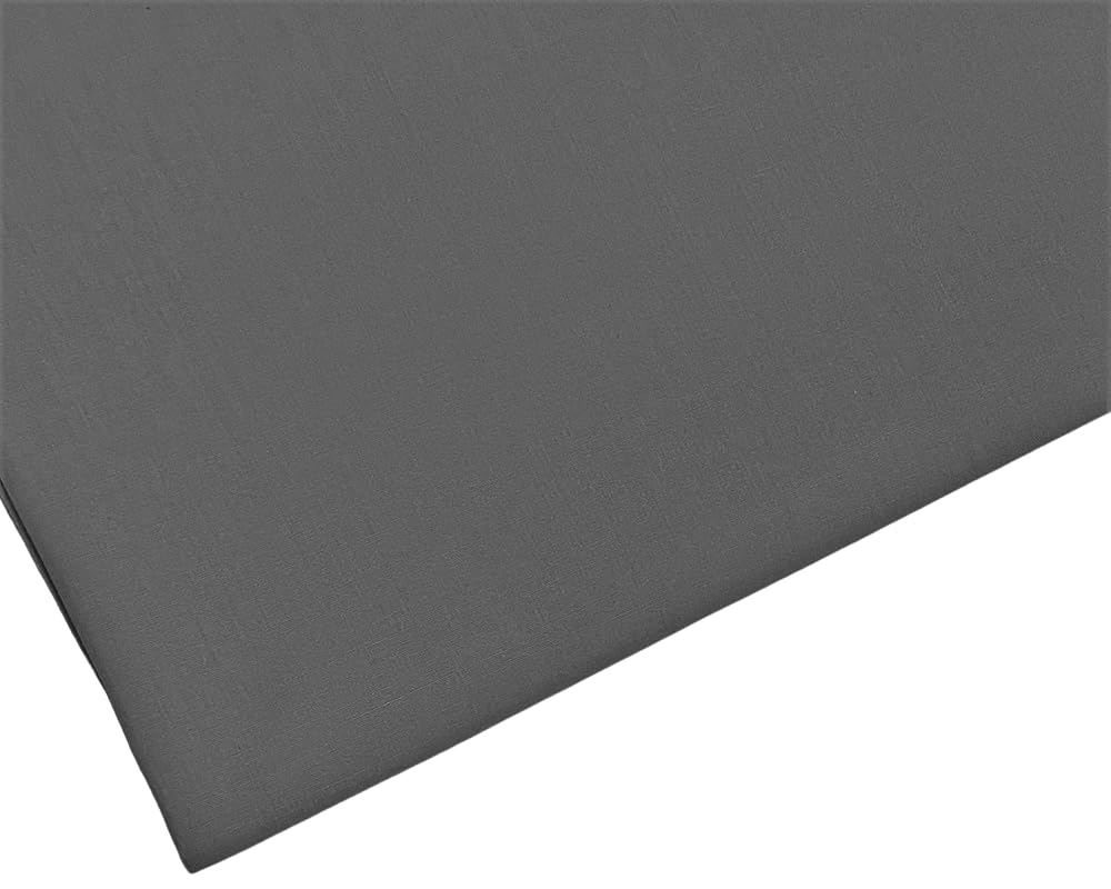 M and J Plain Dark Grey Fabric 45 Inch Wide Polycotton 65/35 Per Metre