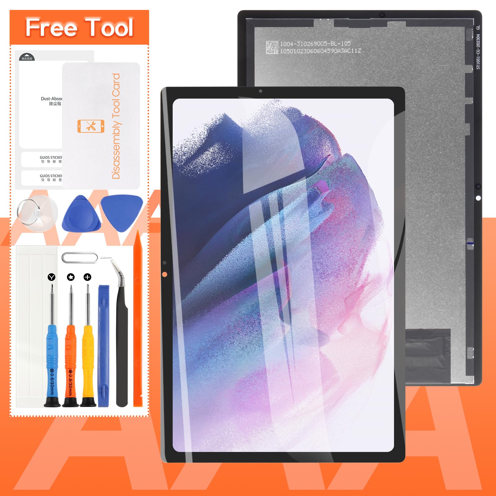 Photo 1 of Screen Replacement For Samsung Galaxy Tab A8 10.5 (2021) LCD Display SM-X200 SM-X205 Touch Screen Digitizer Full Assembly,with Tools(Black)