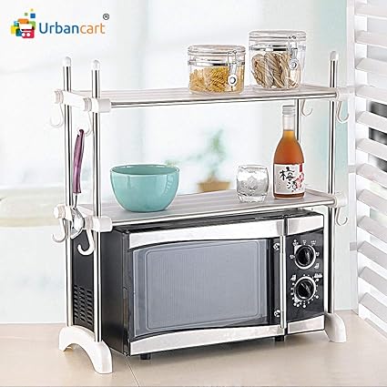 Buy Urbancart Stainless Steel 2 Tiers Microwave Storage Rack