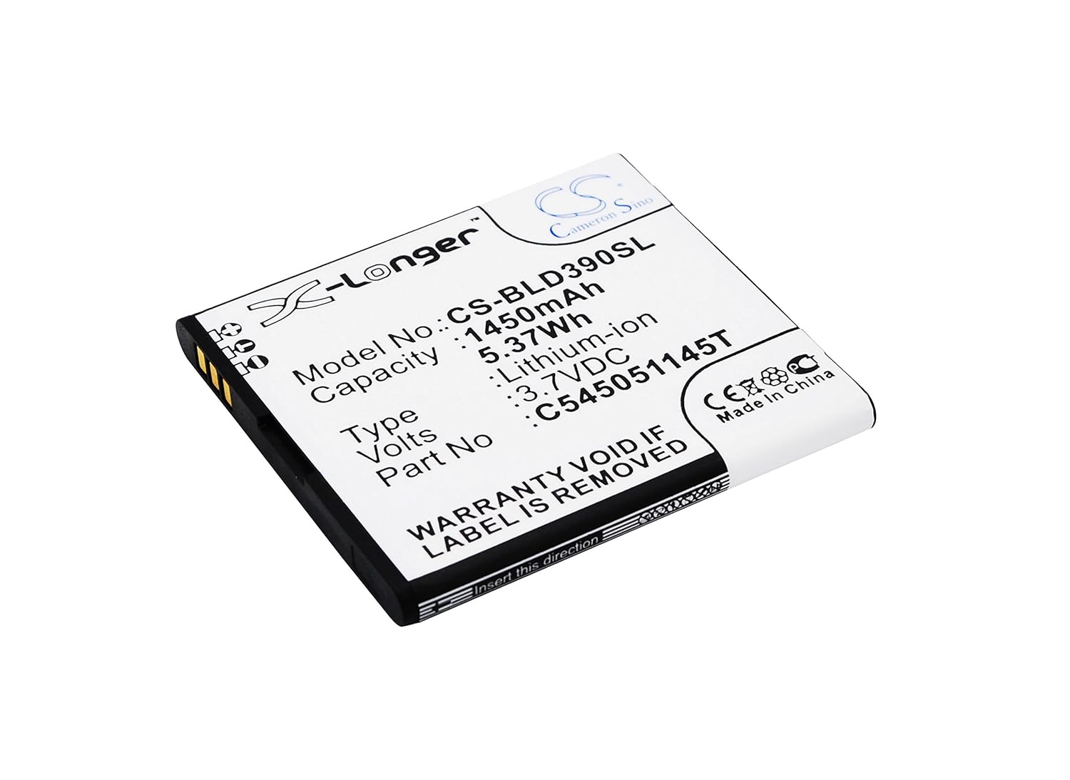 Cameron Sino 1450mAh Battery for BLU D050L, D050u, D070, D070X, D141T, D352L, D390U, D390x, Dash J, Dash J 4.0", Dash JR TV, Dash L