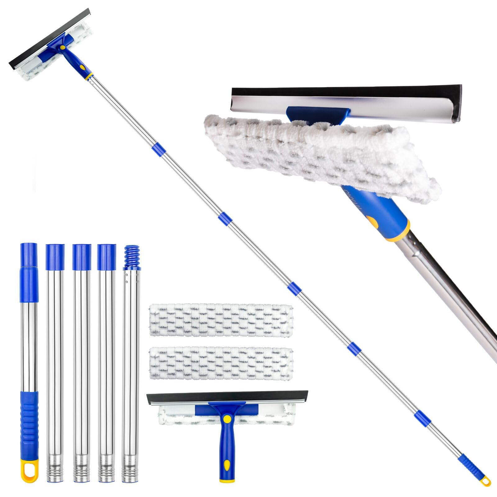 Photo 1 of ITTAHO 81" Window Squeegee Cleaner, 2 in 1 Window Cleaning Tool Kit,Shower Squeegee with Extension Pole, Glass Cleaning Tools for Shower Glass, Indoor/Outdoor High Window Cleaning-Two Pads