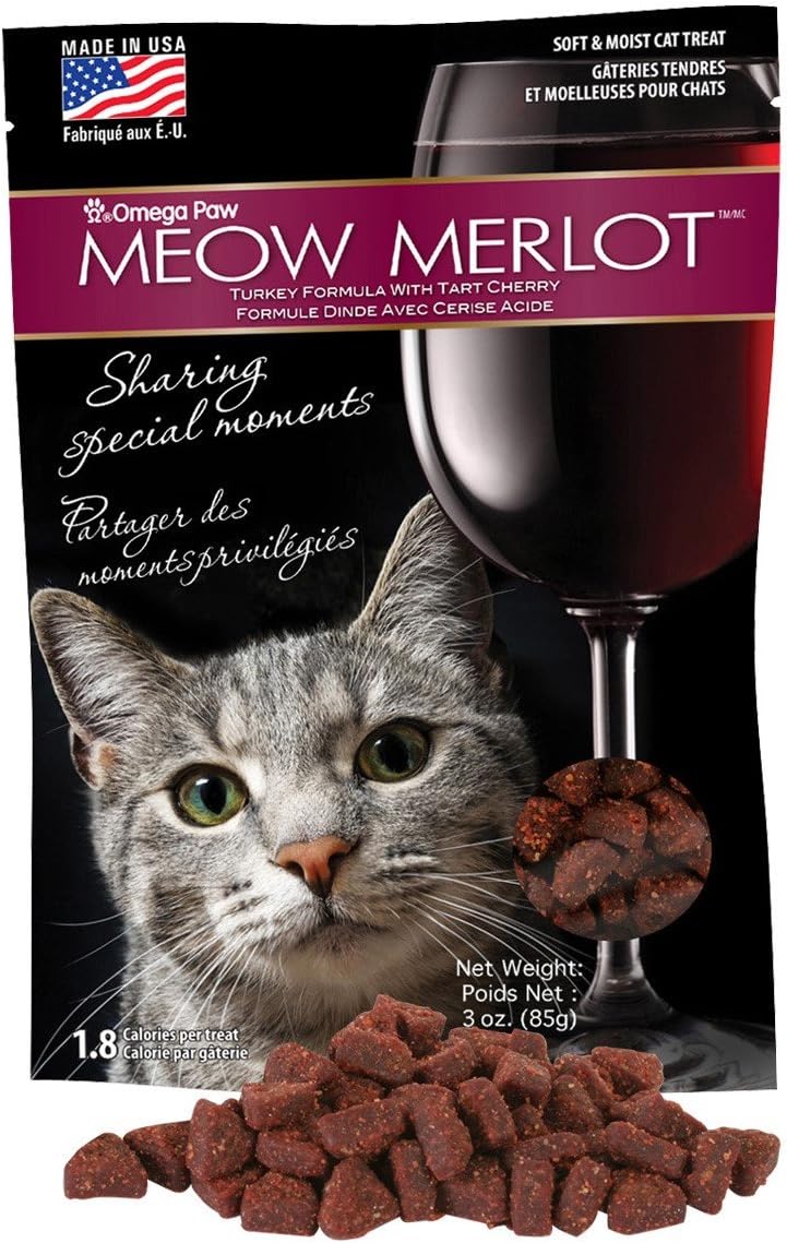 Omega Paws Meow Merlot Cat Treats, Small