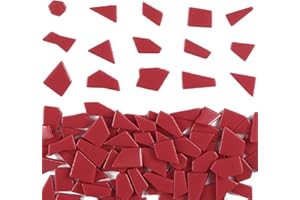 Youway Style Red Glass Mosaic Tiles for Crafts Bulk,200g Broken Glass Tiles for DIY Spring Mosaic Art Decor,Garden Mosaic Supplies Pieces