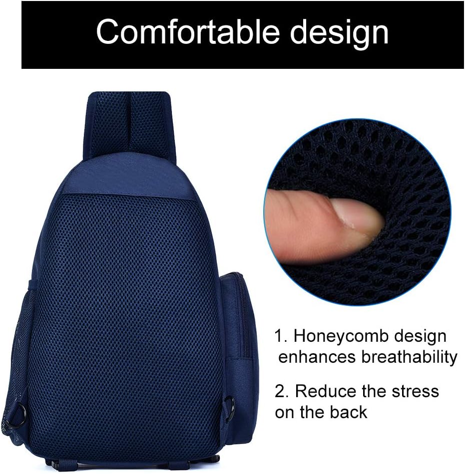 CADeN Camera Bag Sling Backpack, Camera Case Backpack with Tripod Holder for DSLR/SLR Mirrorless Cameras (Canon Nikon Sony Pentax) Blue : Camera & Photo