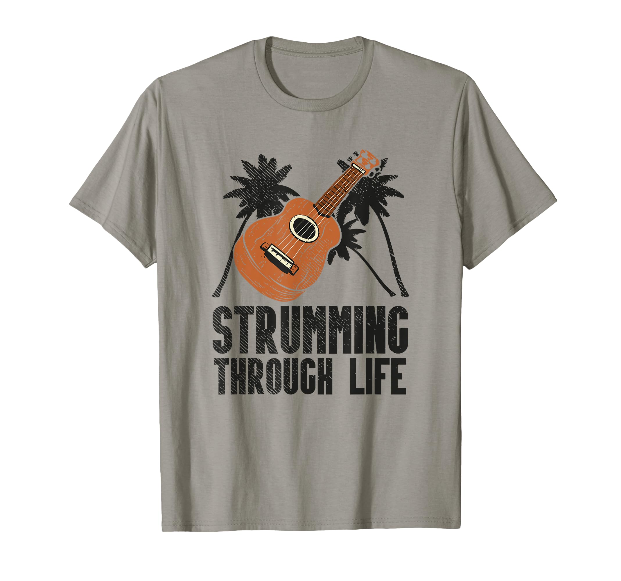 Strumming Through Life Guitar Uke Hawaii Music Ukulele T-Shirt